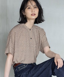 アルコラージュプリントブラウス