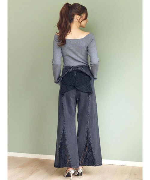 セール】BACK RIBBON DENIM PT/バックリボンデニムパンツ