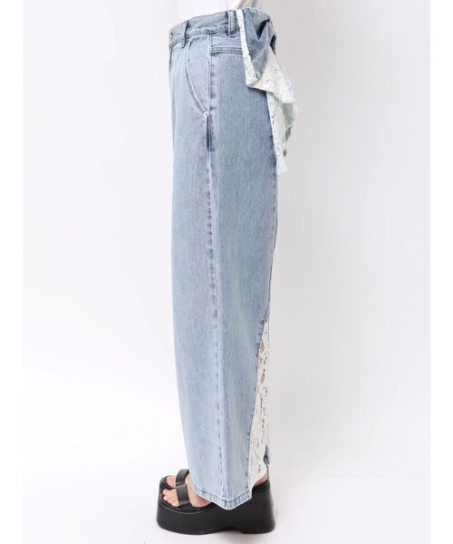CALNAMUR(カルナムール)の「バックリボンデニムパンツ(デニムパンツ・レディース・ブラック/ライトブルー・SMALL/MEDIUM)」の9枚目の写真