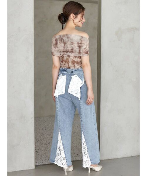 セール】BACK RIBBON DENIM PT/バックリボンデニムパンツ