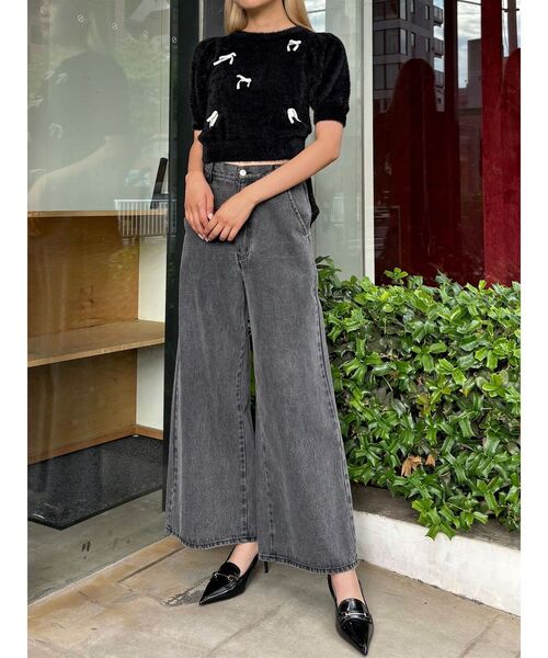 CALNAMUR（カルナムール）の「BACK RIBBON DENIM PT/バックリボンデニムパンツ（デニムパンツ・レディース・ブラック/ライトブルー・SMALL/MEDIUM）」の17枚目の写真