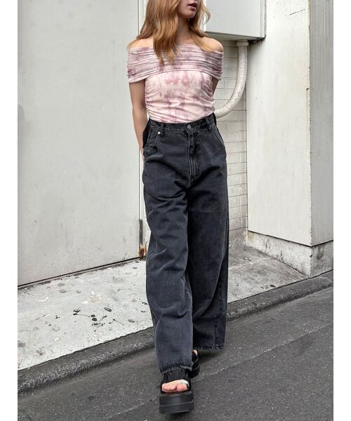 CALNAMUR（カルナムール）の「BACK RIBBON DENIM PT/バックリボンデニムパンツ（デニムパンツ・レディース・ブラック/ライトブルー・SMALL/MEDIUM）」の22枚目の写真