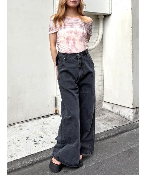 セール】BACK RIBBON DENIM PT/バックリボンデニムパンツ（デニム