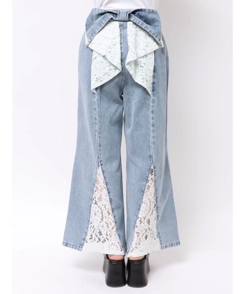 セール】BACK RIBBON DENIM PT/バックリボンデニムパンツ（デニム