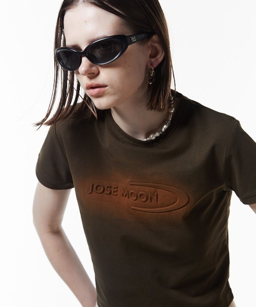 JOSE MOON(ジョゼムーン)の「WASHED MINI T SHIRT/ウォッシュミニティシャツ(Tシャツ/カットソー・レディース・ホワイト/グレー/カーキ・FREE)」の6枚目の写真