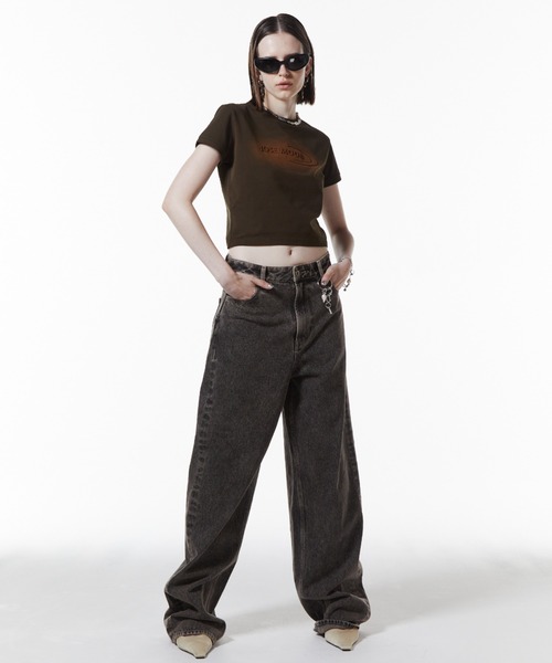 JOSE MOON(ジョゼムーン)の「WASHED MINI T SHIRT/ウォッシュミニティシャツ(Tシャツ/カットソー・レディース・ホワイト/グレー/カーキ・FREE)」の7枚目の写真