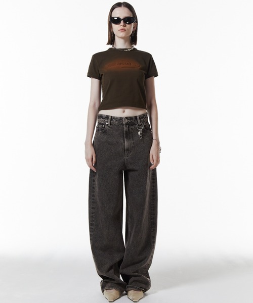 JOSE MOON(ジョゼムーン)の「WASHED MINI T SHIRT/ウォッシュミニティシャツ(Tシャツ/カットソー・レディース・ホワイト/グレー/カーキ・FREE)」の8枚目の写真