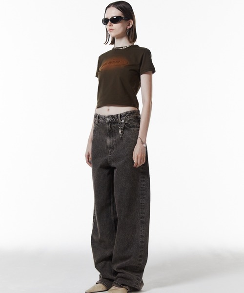 JOSE MOON(ジョゼムーン)の「WASHED MINI T SHIRT/ウォッシュミニティシャツ(Tシャツ/カットソー・レディース・ホワイト/グレー/カーキ・FREE)」の9枚目の写真