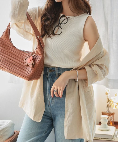 KOBE LETTUCE(コウベレタス)の「シアーロングジャケット(テーラードジャケット・レディース・ブラック/ブラウン/アイボリー系・M)」の21枚目の写真