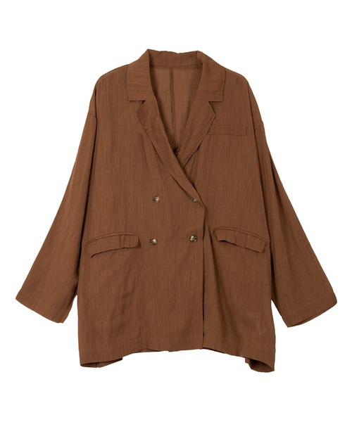 KOBE LETTUCE(コウベレタス)の「シアーロングジャケット(テーラードジャケット・レディース・ブラック/ブラウン/アイボリー系・M)」の8枚目の写真