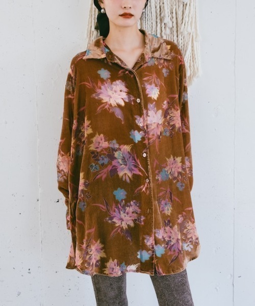 トップス Velvet Over Shirt Velvet Over Shirt/ベルベットオーバーシャツ（シャツ/ブラウス