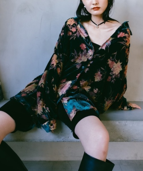 トップス Velvet Over Shirt Velvet Over Shirt｜ベロアオーバーサイズシャツ – MARTE