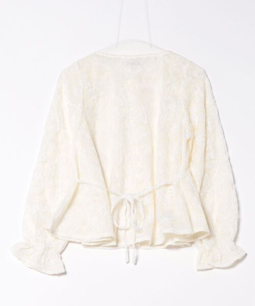 flower（フラワー）の「ボタニカルフレアトップ（シャツ/ブラウス・レディース・ベビーピンク/アイボリー・FREE）」の3枚目の写真