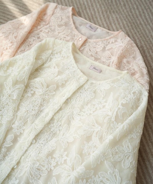 flower（フラワー）の「ボタニカルフレアトップ（シャツ/ブラウス・レディース・ベビーピンク/アイボリー・FREE）」の8枚目の写真