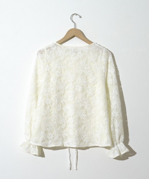 flower（フラワー）の「ボタニカルフレアトップ（シャツ/ブラウス・レディース・ベビーピンク/アイボリー・FREE）」の14枚目の写真