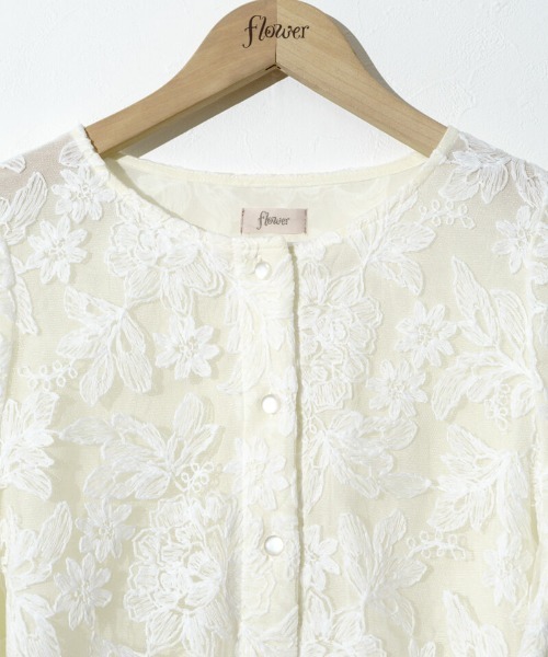 flower（フラワー）の「ボタニカルフレアトップ（シャツ/ブラウス・レディース・ベビーピンク/アイボリー・FREE）」の16枚目の写真