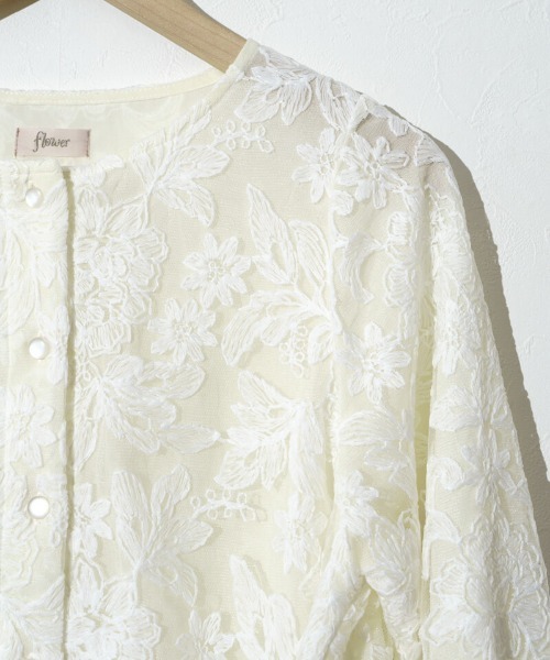 flower（フラワー）の「ボタニカルフレアトップ（シャツ/ブラウス・レディース・ベビーピンク/アイボリー・FREE）」の18枚目の写真