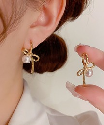メタル パール コンビ モチーフ ピアス