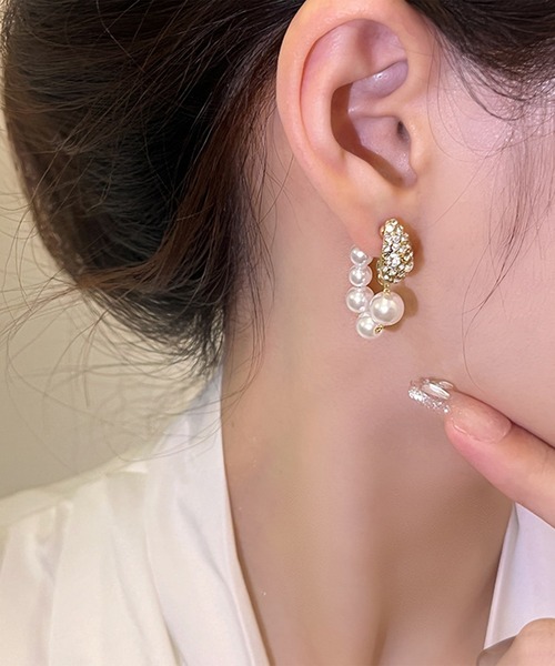 Lace Ladies(レースレディース)の「メタル パール コンビ モチーフ ピアス(ピアス(両耳用)・レディース・B/C/D/E/A・FREE)」の4枚目の写真