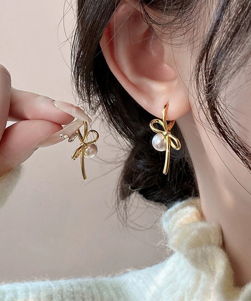 Lace Ladies(レースレディース)の「メタル パール コンビ モチーフ ピアス(ピアス(両耳用)・レディース・B/C/D/E/A・FREE)」の10枚目の写真