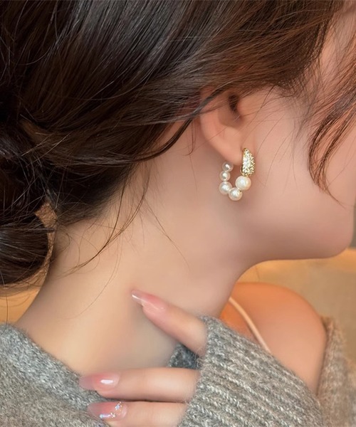Lace Ladies(レースレディース)の「メタル パール コンビ モチーフ ピアス(ピアス(両耳用)・レディース・B/C/D/E/A・FREE)」の12枚目の写真