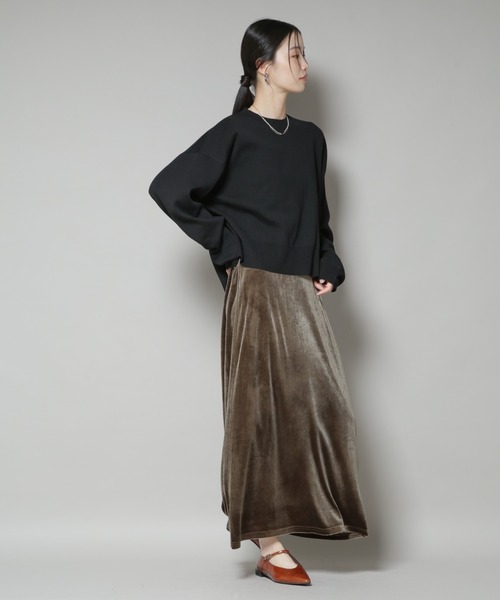 NANO universe（ナノユニバース）の「毛玉抑制ニットプルオーバー(セットアップ可)（ニット/セーター・レディース・ブラック/ベージュ/グレー・FREE）」の9枚目の写真