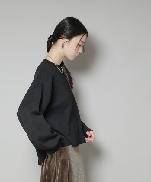 NANO universe（ナノユニバース）の「毛玉抑制ニットプルオーバー(セットアップ可)（ニット/セーター・レディース・ブラック/ベージュ/グレー・FREE）」の5枚目の写真