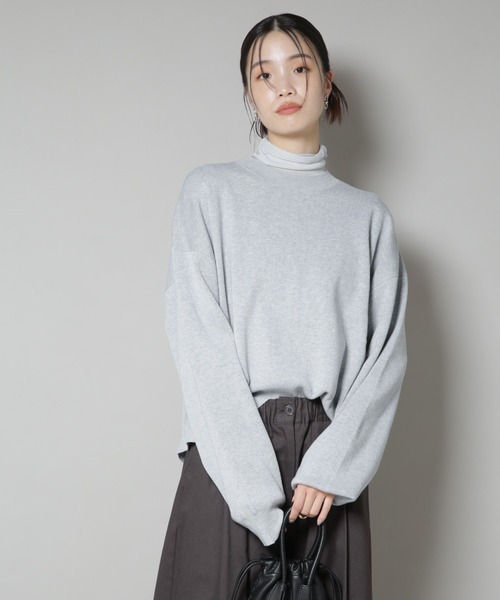 NANO universe（ナノユニバース）の「毛玉抑制ニットプルオーバー(セットアップ可)（ニット/セーター・レディース・ブラック/ベージュ/グレー・FREE）」の11枚目の写真