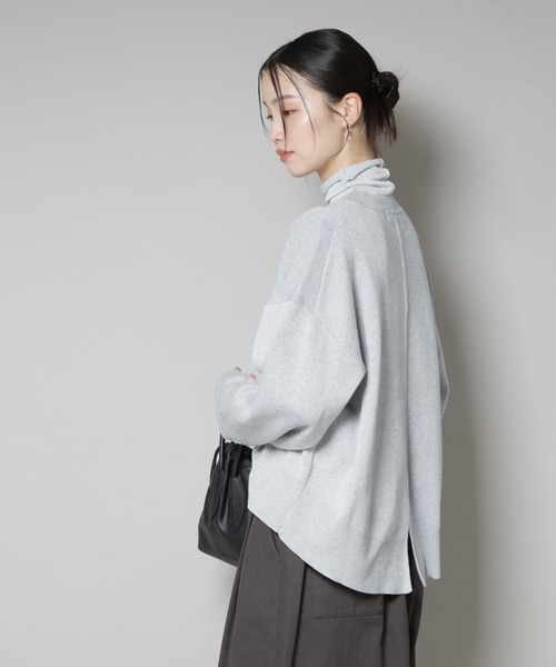 NANO universe（ナノユニバース）の「毛玉抑制ニットプルオーバー(セットアップ可)（ニット/セーター・レディース・ブラック/ベージュ/グレー・FREE）」の12枚目の写真