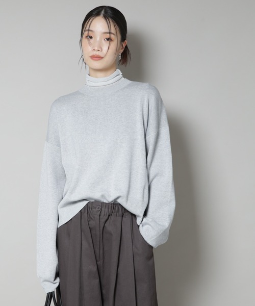 NANO universe（ナノユニバース）の「毛玉抑制ニットプルオーバー(セットアップ可)（ニット/セーター・レディース・ブラック/ベージュ/グレー・FREE）」の13枚目の写真