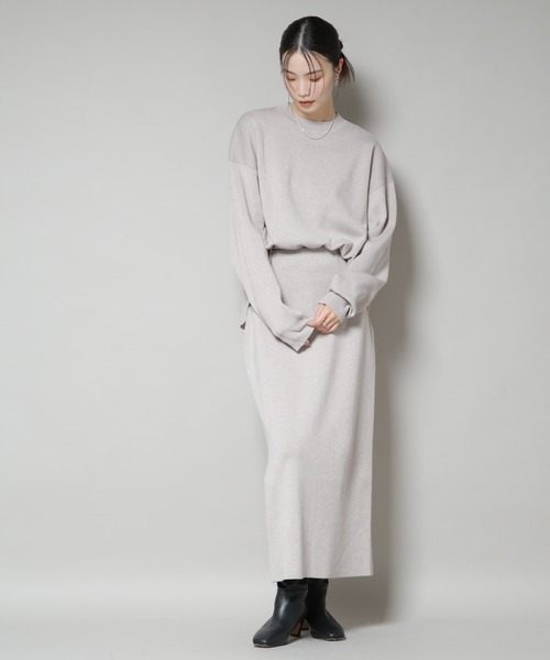 NANO universe（ナノユニバース）の「毛玉抑制ニットプルオーバー(セットアップ可)（ニット/セーター・レディース・ブラック/ベージュ/グレー・FREE）」の21枚目の写真