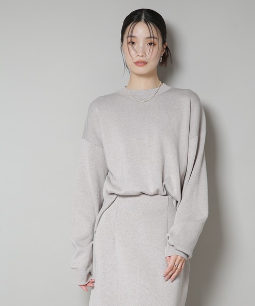 NANO universe（ナノユニバース）の「毛玉抑制ニットプルオーバー(セットアップ可)（ニット/セーター・レディース・ブラック/ベージュ/グレー・FREE）」の18枚目の写真