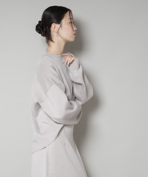 NANO universe（ナノユニバース）の「毛玉抑制ニットプルオーバー(セットアップ可)（ニット/セーター・レディース・ブラック/ベージュ/グレー・FREE）」の20枚目の写真