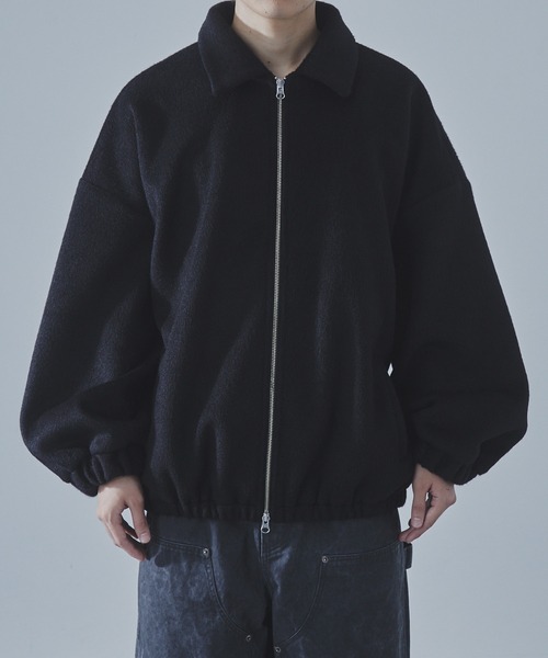 SLICK（スリック）の「【SLICK/スリック】Shaggy Melton Zip Up Blouson/シャギーメルトンジップアップショートブルゾン（ブルゾン・メンズ・チャコールグレー/ブラック・1/2/3）」の5枚目の写真