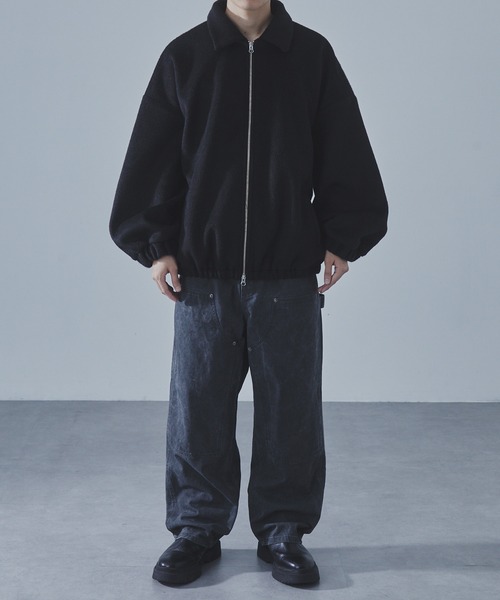 SLICK/スリック】Shaggy Melton Zip Up Blouson/シャギーメルトン