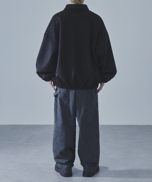 SLICK（スリック）の「【SLICK/スリック】Shaggy Melton Zip Up Blouson/シャギーメルトンジップアップショートブルゾン（ブルゾン・メンズ・チャコールグレー/ブラック・1/2/3）」の8枚目の写真