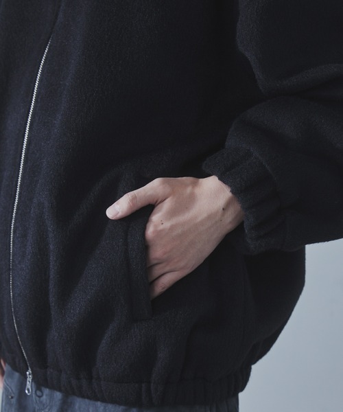 SLICK（スリック）の「【SLICK/スリック】Shaggy Melton Zip Up Blouson/シャギーメルトンジップアップショートブルゾン（ブルゾン・メンズ・チャコールグレー/ブラック・1/2/3）」の12枚目の写真