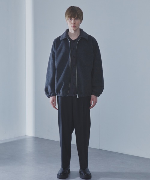 SLICK/スリック】Shaggy Melton Zip Up Blouson/シャギーメルトン