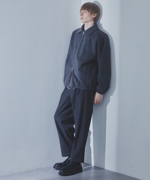 SLICK/スリック】Shaggy Melton Zip Up Blouson/シャギーメルトン