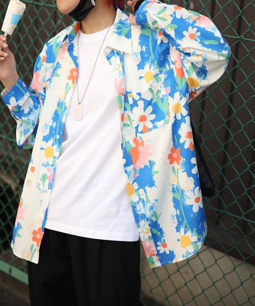 HOOK(フック)の「HOOK -original- レトロ調総プリントポリシャツ(シャツ/ブラウス・メンズ・H/B/I/G/L/K/N/M/A/J/F/E/D/C・MEDIUM/LARGE/X-LARGE)」の11枚目の写真