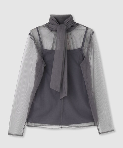 allureville（アルアバイル）の「チュールボウロングスリーブ プルオーバー（Tシャツ/カットソー・レディース・グレー系その他/アイボリー/ブラウン/ブラック・2）」の5枚目の写真