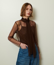 allureville | チュールボウロングスリーブ プルオーバー(Tシャツ/カットソー)