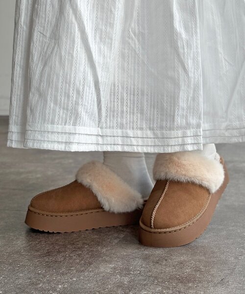 CPCM（シーピーシーエム）の「厚底ムートンシューズ（ブーツ・レディース・キャメル/ブラック/グレー・SMALL/MEDIUM/LARGE）」の10枚目の写真