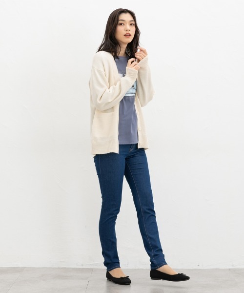 Honeys(ハニーズ)の「【ウォッシャブル】Vネックカーデ(カーディガン/ボレロ・レディース・オートミール/ネイビー/杢グレー/ベージュ系1/ブラック・L/LL/M/S)」の7枚目の写真