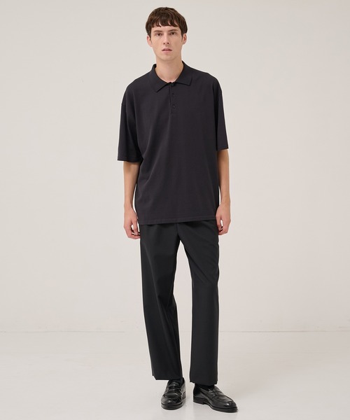ATON/エイトン】FRESCA KNIT HAIF SLEEVE POLO SWEATER（ポロシャツ