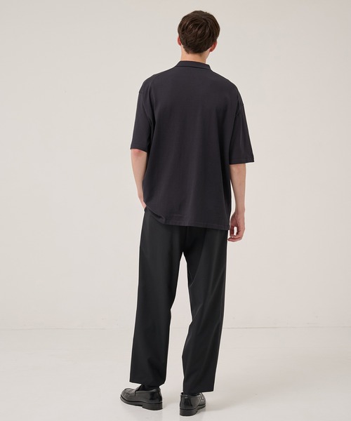 ATON ポロシャツ 黒 06 ATON ポロシャツ 「ATON」 FRESCA KNIT CREW POLO メンズ レディース