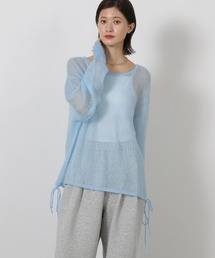 LAKOLE | 3ゲージシアーモヘアリボンプルオーバー / 596069(ニット/セーター)