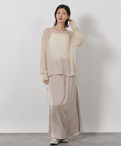 LAKOLE（ラコレ）の「3ゲージシアーモヘアリボンプルオーバー / 596069（ニット/セーター・レディース・レッド/アイボリー/ライトブルー/チャコールグレー・FREE）」の6枚目の写真