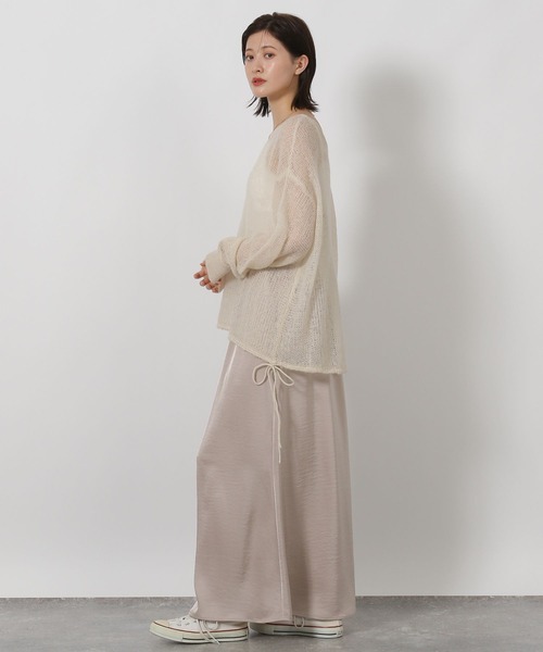 LAKOLE（ラコレ）の「3ゲージシアーモヘアリボンプルオーバー / 596069（ニット/セーター・レディース・レッド/アイボリー/ライトブルー/チャコールグレー・FREE）」の7枚目の写真