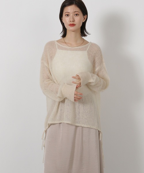 LAKOLE（ラコレ）の「3ゲージシアーモヘアリボンプルオーバー / 596069（ニット/セーター・レディース・レッド/アイボリー/ライトブルー/チャコールグレー・FREE）」の9枚目の写真